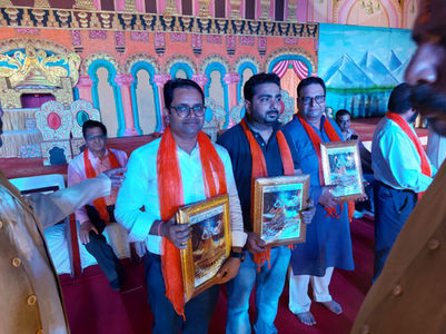 Advocate Pawan Choudhary, Advocates Pradeep Gupta and Abhijeet Yadav at Dushera event in Ram Lila Maidan, Noida, Greater Noida, Delhi NCR