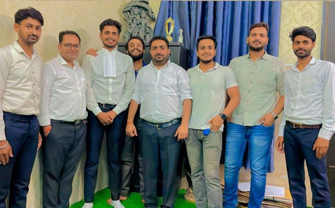Internship completion celebration with team staff at Pawan Choudhary Associates, Noida, Greater Noida