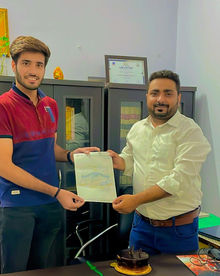 Internship completion certificate presentation by Pawan Choudhary & Associates with blessings for a bright future in Noida, Greater Noida, Delhi NCR