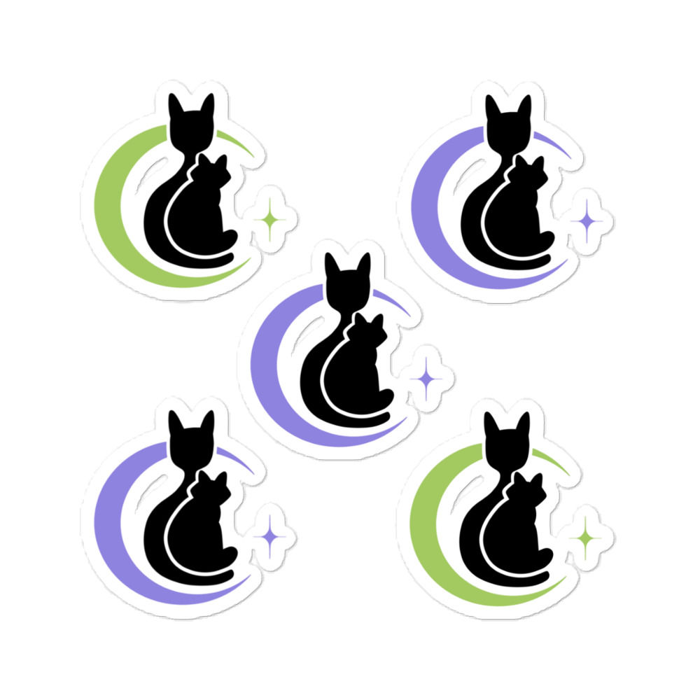 Black Cat Moon Stickers