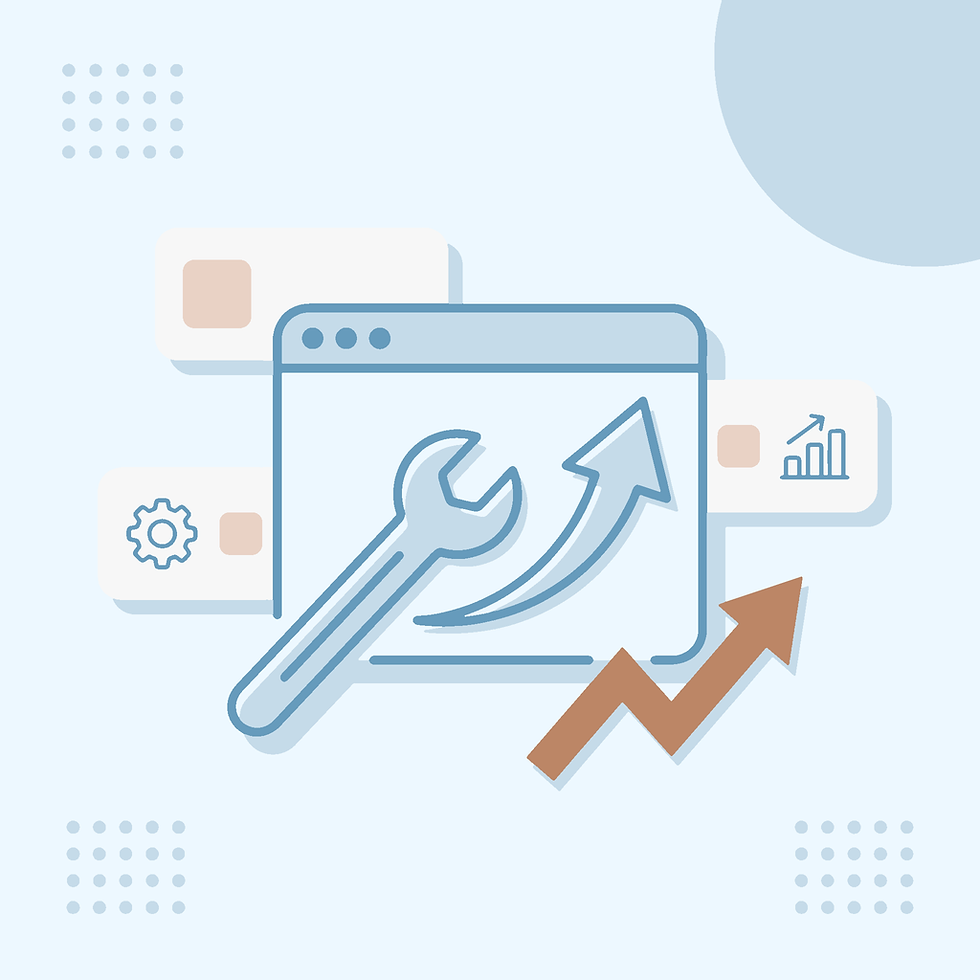 Editorial illustration of a website redesign: the old version transferred to the new one under the protection of a shield.