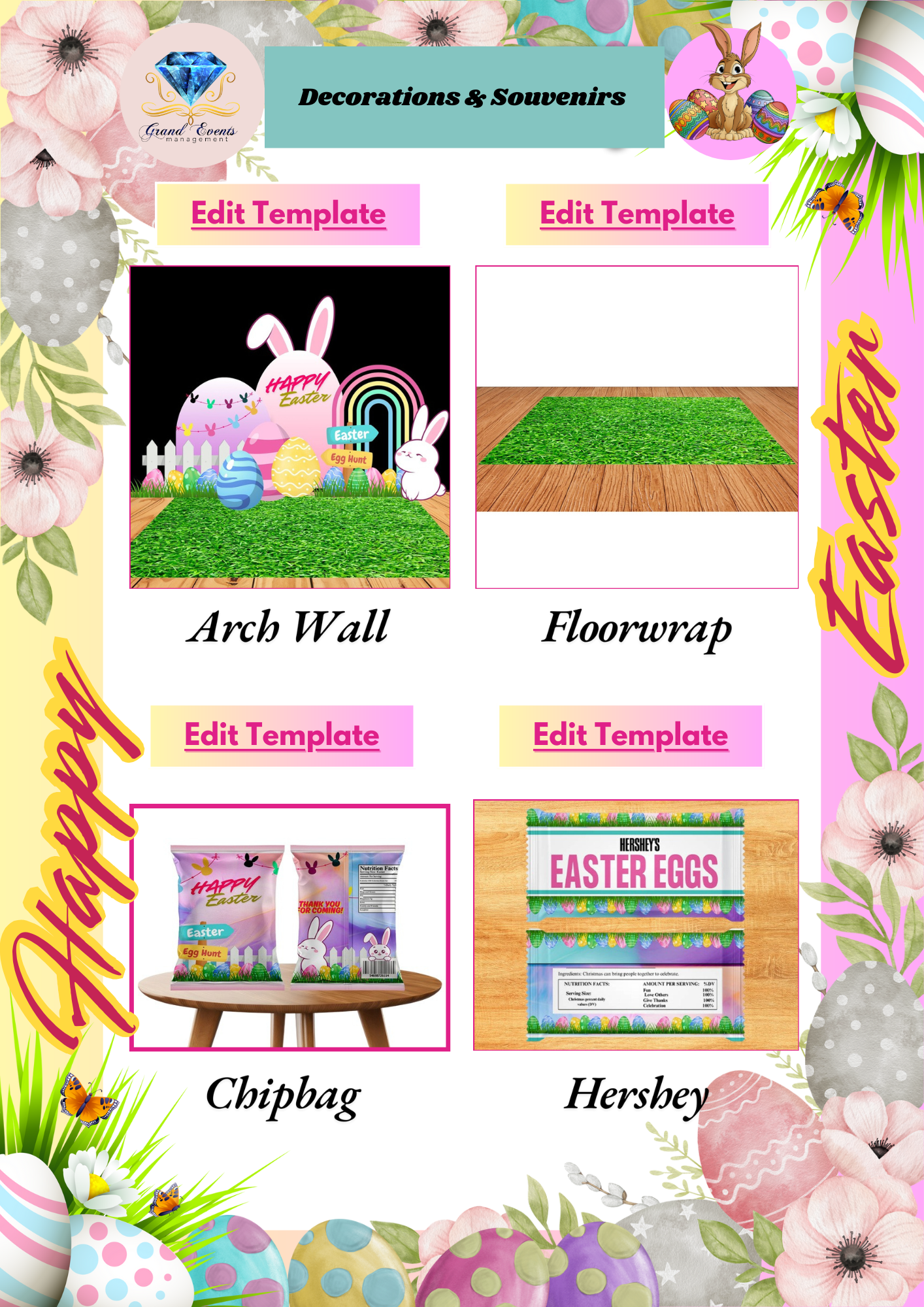 Easter Party Souvenirs and Decor Bundle - Digital
