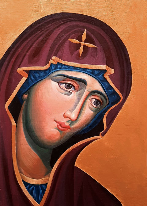 The Theotokos of the Hagia Sophia Icon - Anna Poloz Icons