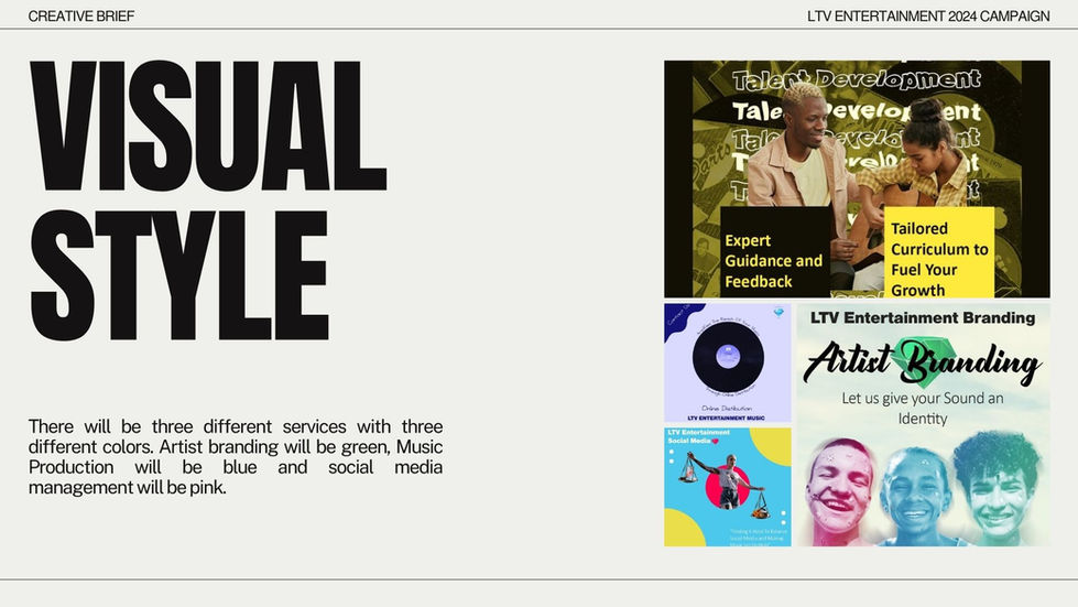 Creative Brief for socail media visual style page