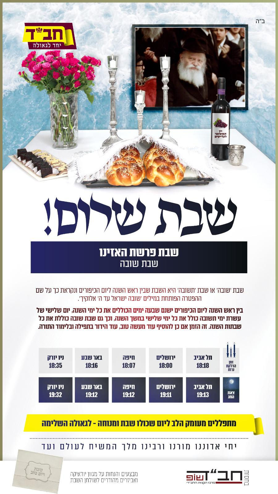 שבת פרשת האזינו