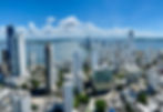 Overlooking the high rise buildings of Bocagrande and the bay of Cartagena on a sunny day
