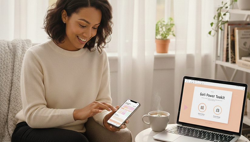 Woman using ElelvateME digital tools.png