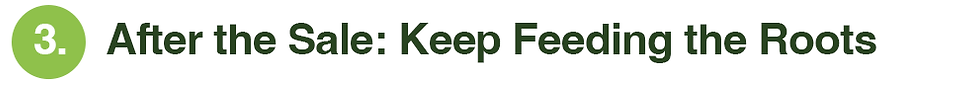 3. After the Sale: Keep Feeding the Roots