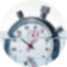 A stopwatch submerged in water.