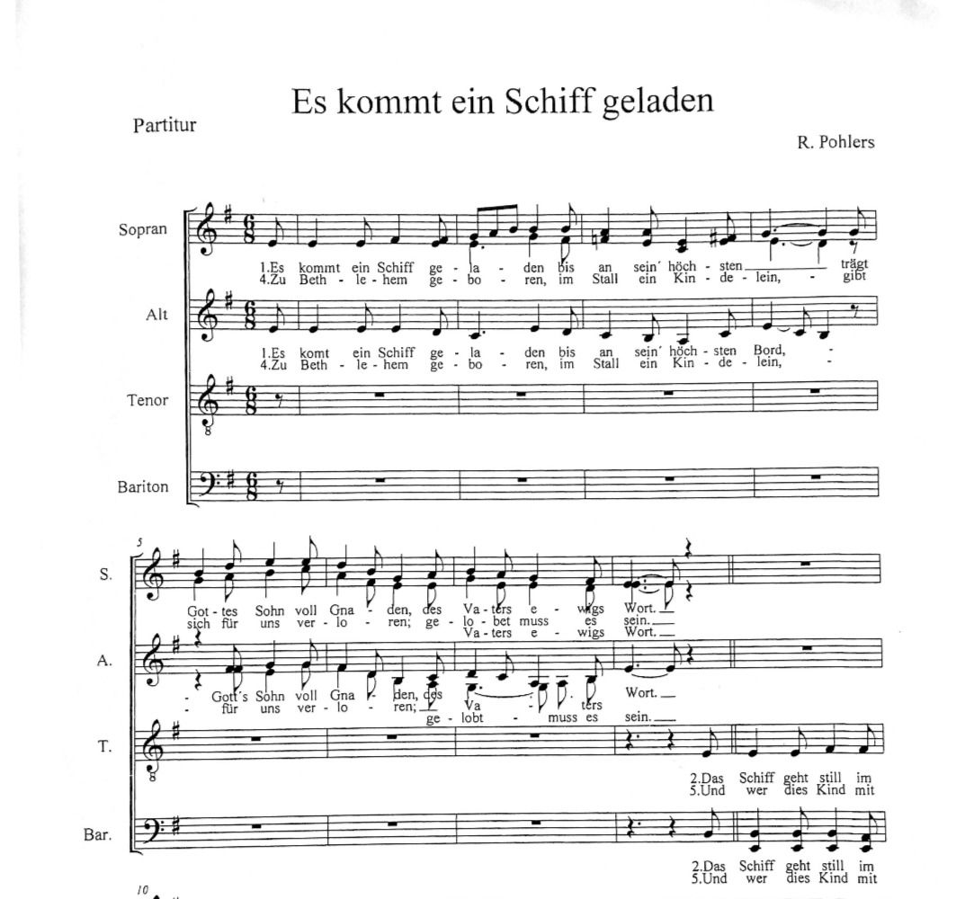 Es kommt ein Schiff geladen (SSAATTBB)