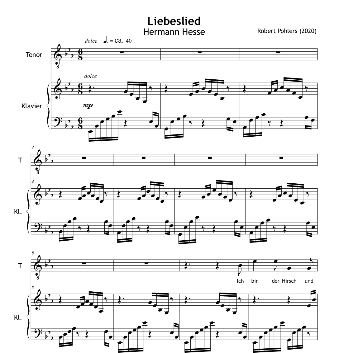 Liebeslied (Piano+Solo T/S)