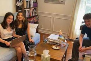 The team during a meeting