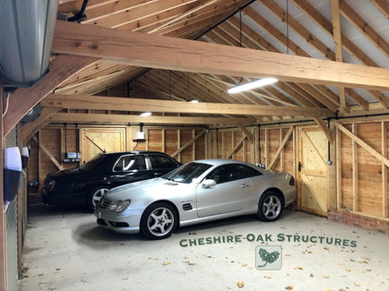 Interior view of Oak frame garage