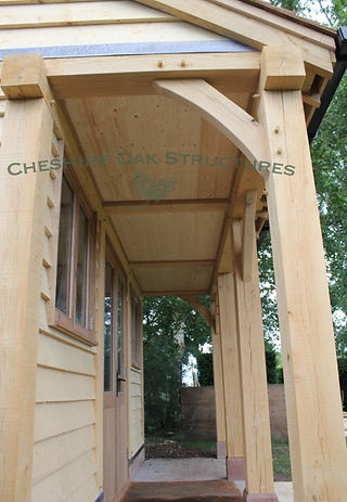 Oak Summerhouse with Veranda close up