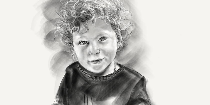 facilité d'adaptation, portrait réussi, appli dessin, N/B & couleur