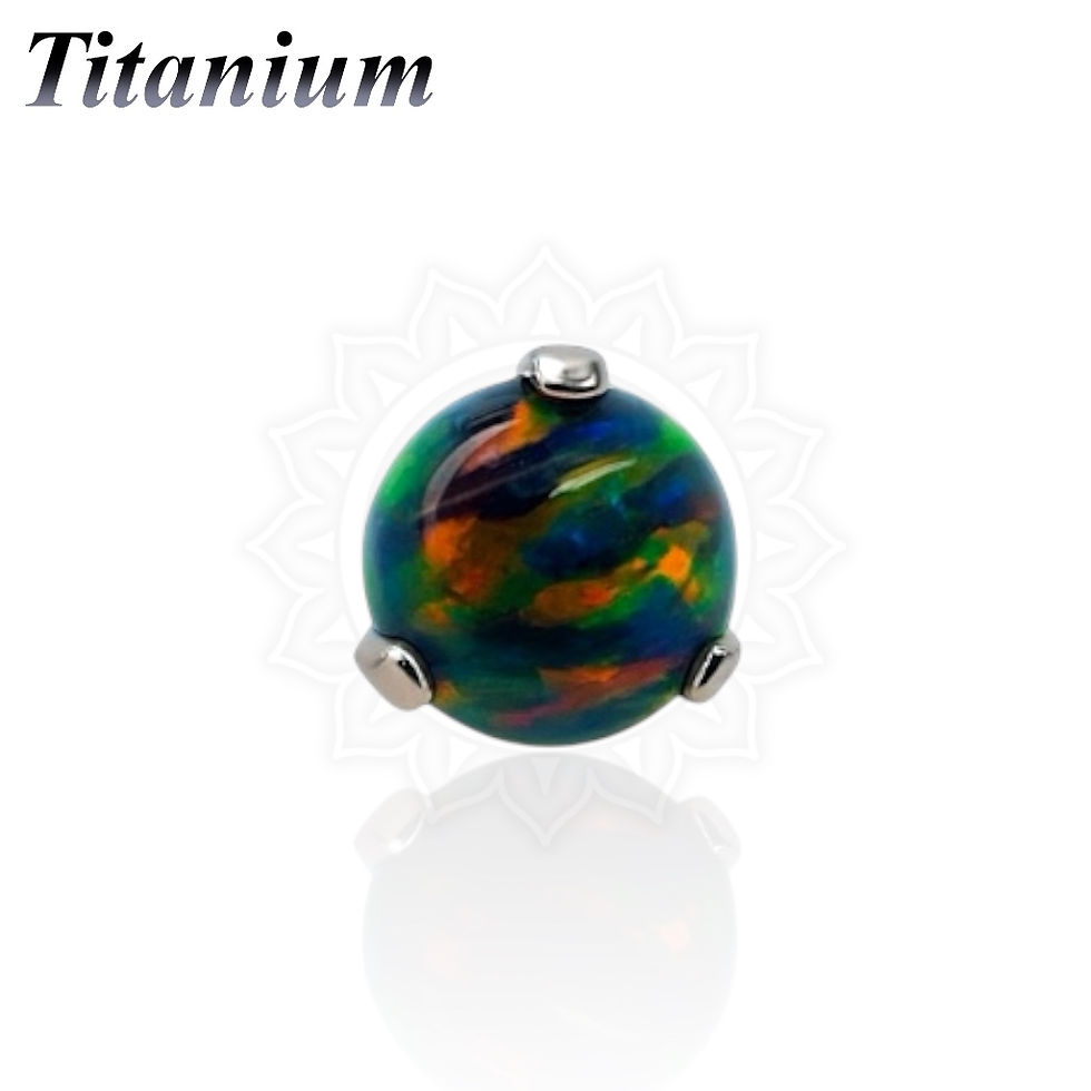Thumbnail: Titanium Threadless 3 Prong Round Opal