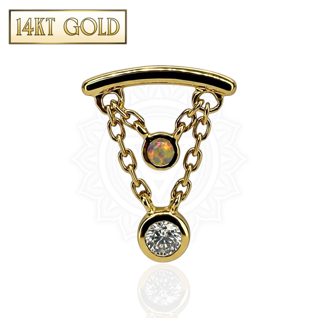 14kt Gold "Amelda" Threadless Dangly