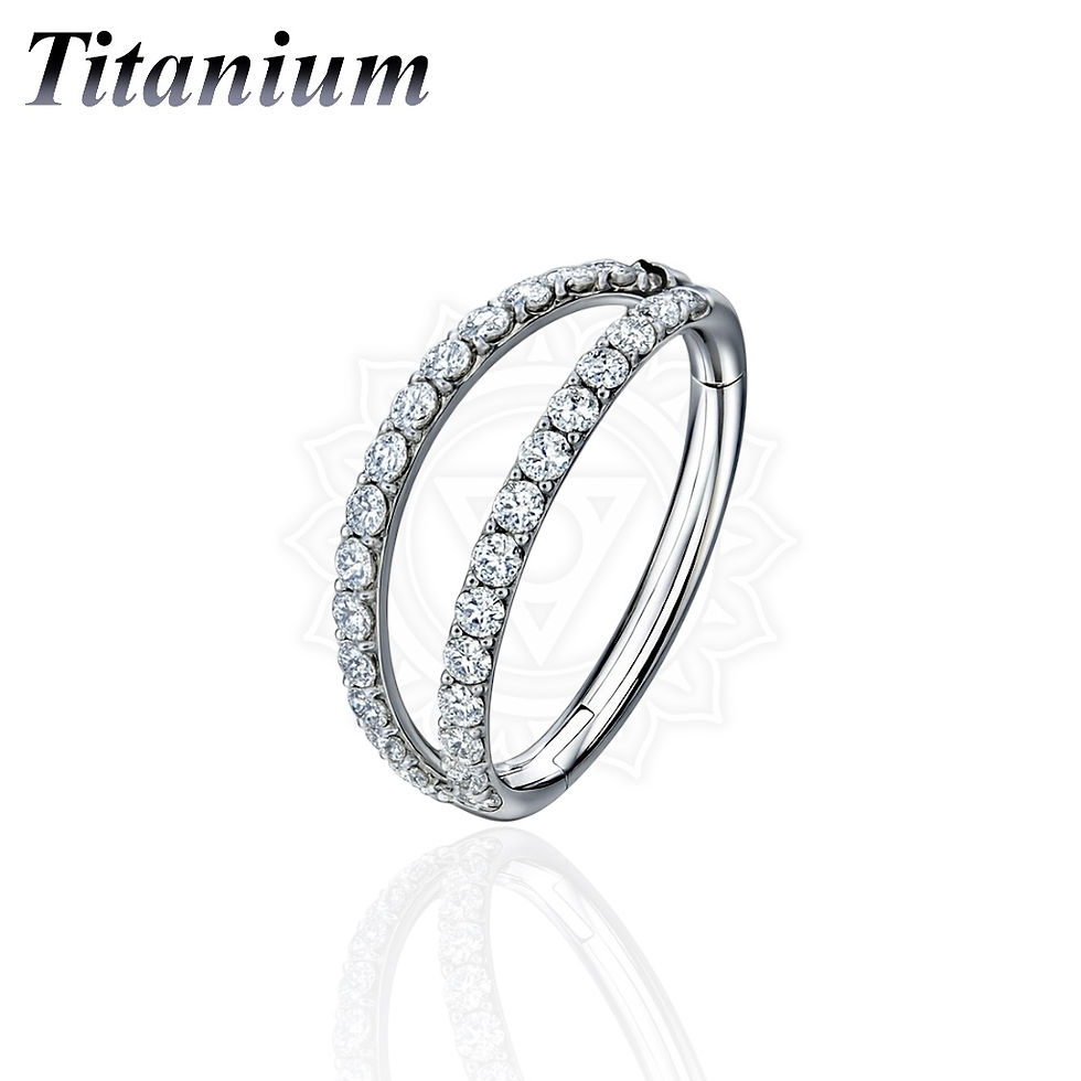 Thumbnail: 16G Titanium Separated Outer Facing Double Lined CZ HSR