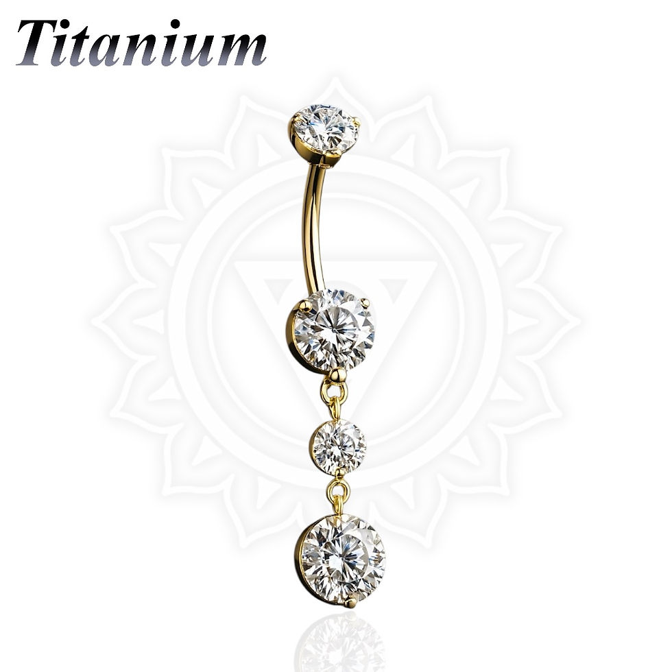 Thumbnail: 14G Titanium CZ Multi-Gem Navel Barbell
