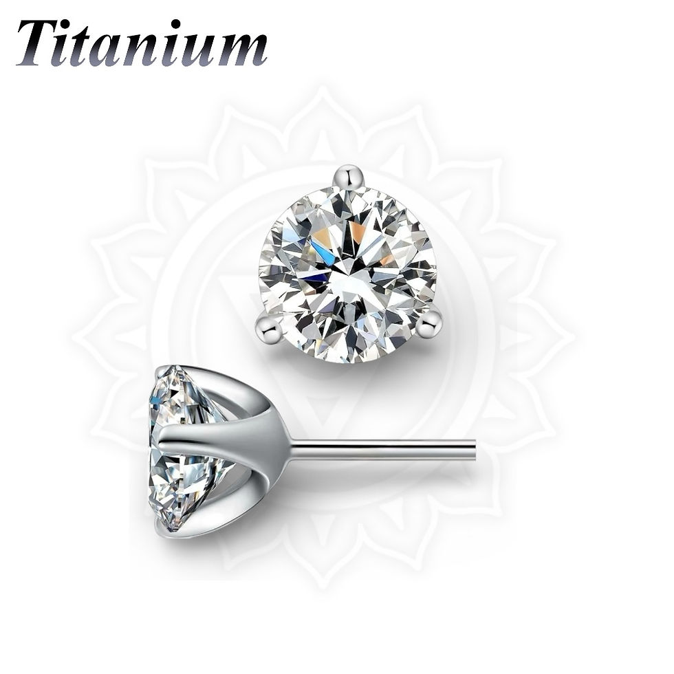 Thumbnail: Titanium Threadless 3 Prong CZ Gem