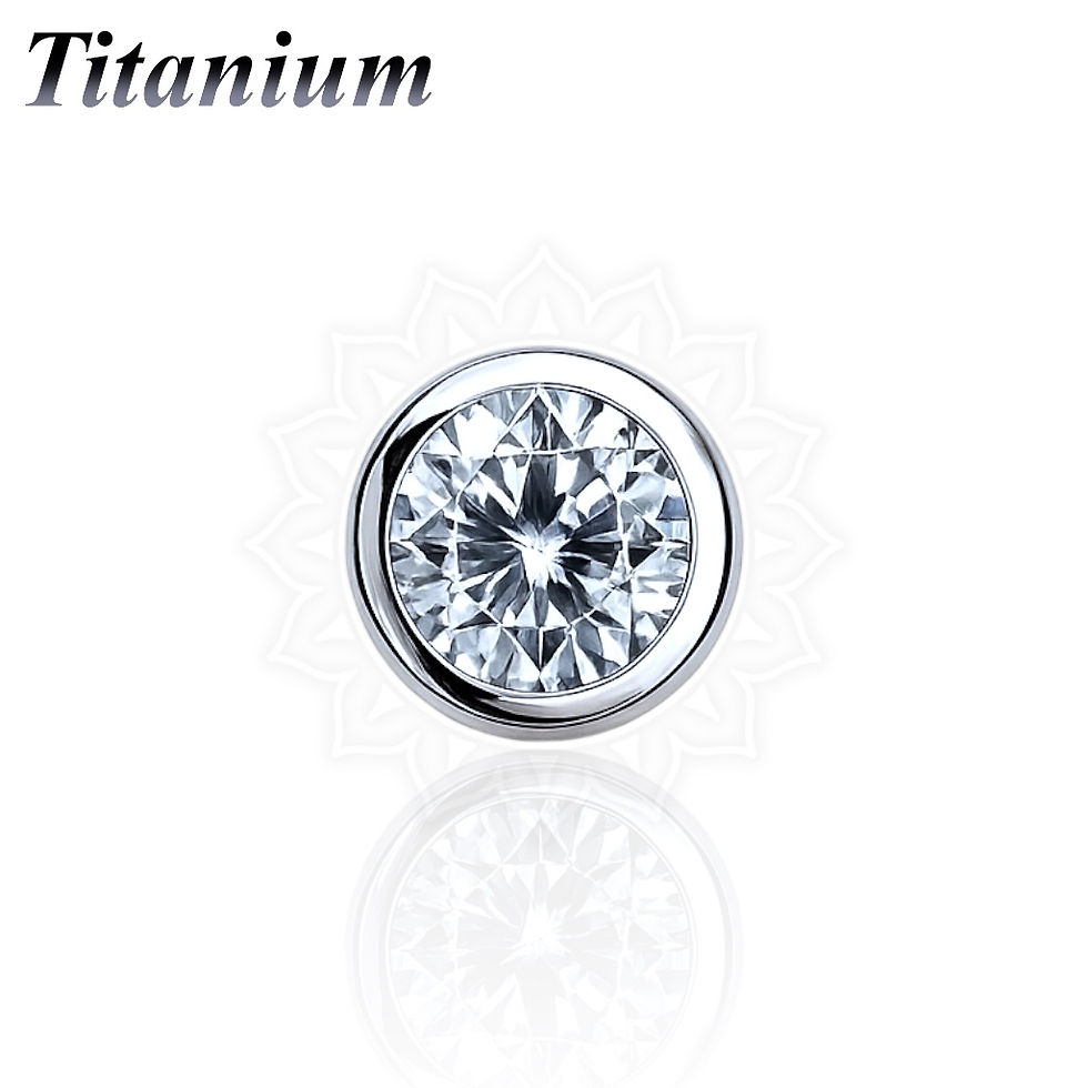 Thumbnail: 14G Titanium Internally Threaded CZ Disc