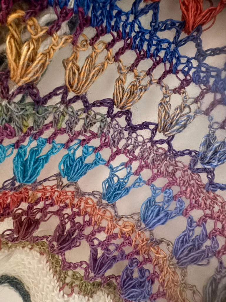 Thumbnail: Blue Rainbow Crochet Shrug