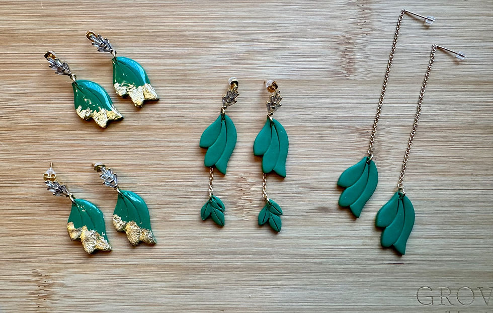 Thumbnail: Chelsea wave leaflet earrings 