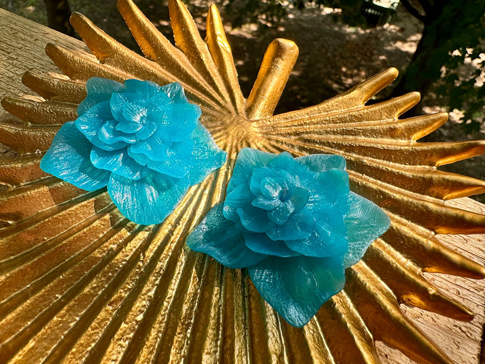 Thumbnail: Blue Delphinium Flower Earrings