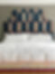 Blue block patterened headboard
