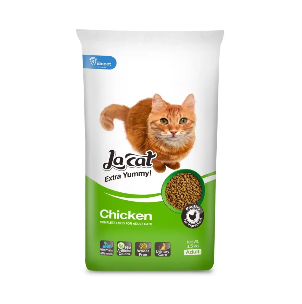 להקט | LaCat מזון יבש מלא לחתולים בוגרים | עוף | 15 ק״ג