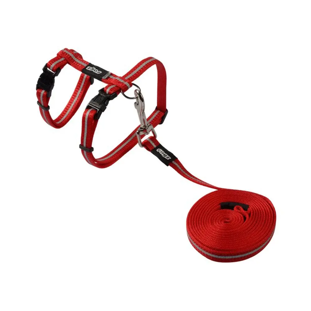 Product: סט רתמה ורצועה לחתול אדום