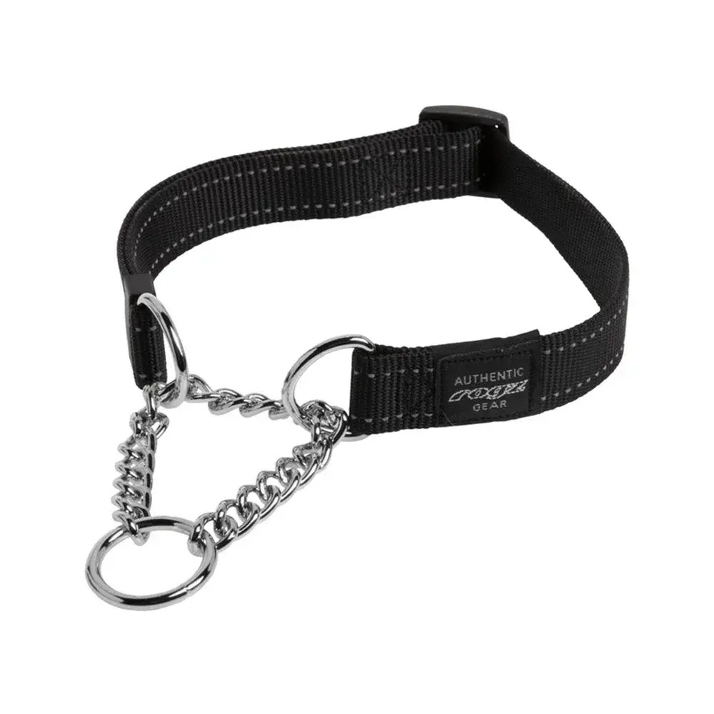 קולר לכלב חצי חנק שחור 16 מ"מ