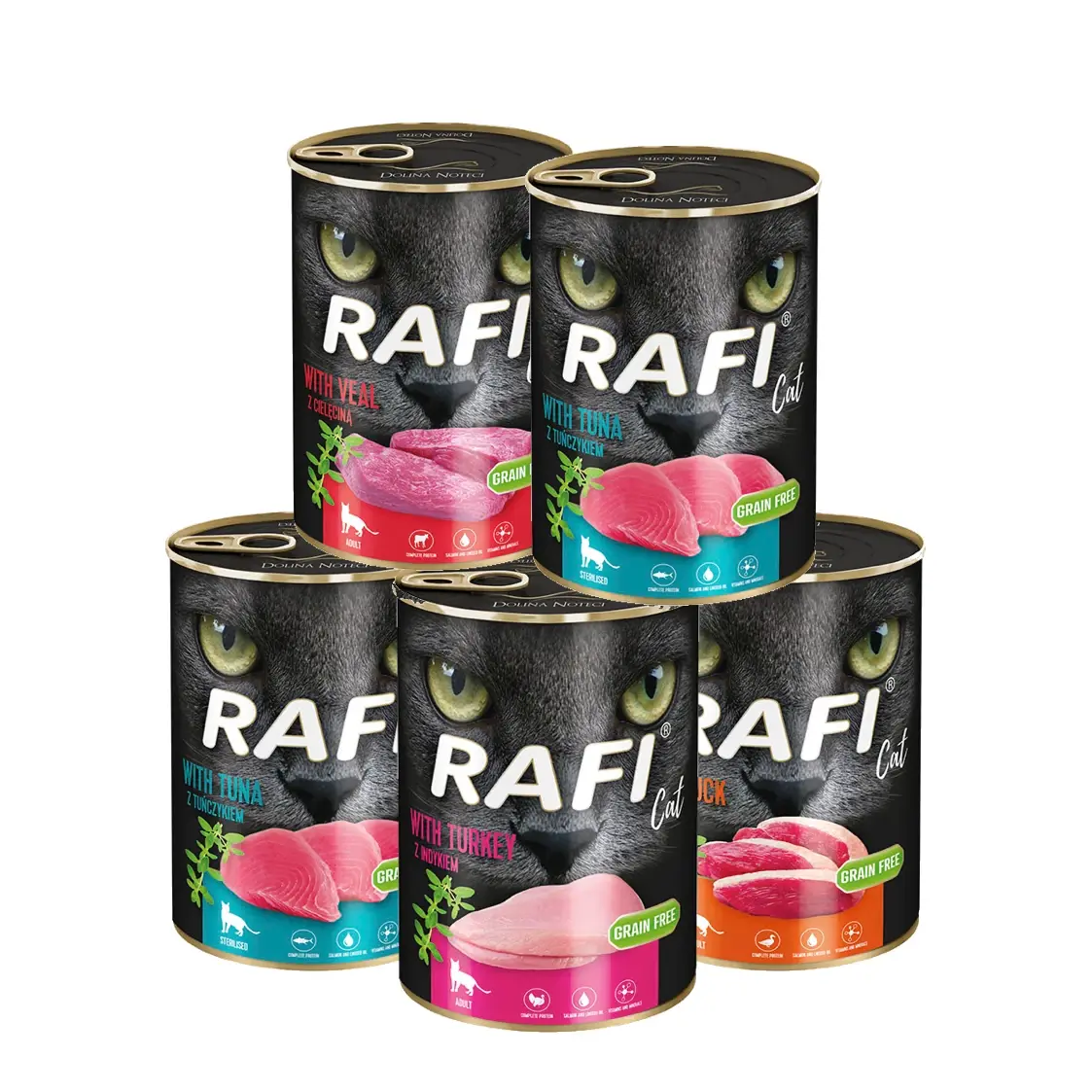 מארז 5 שימורי מזון לחתולים – במגוון טעמים איכותיים