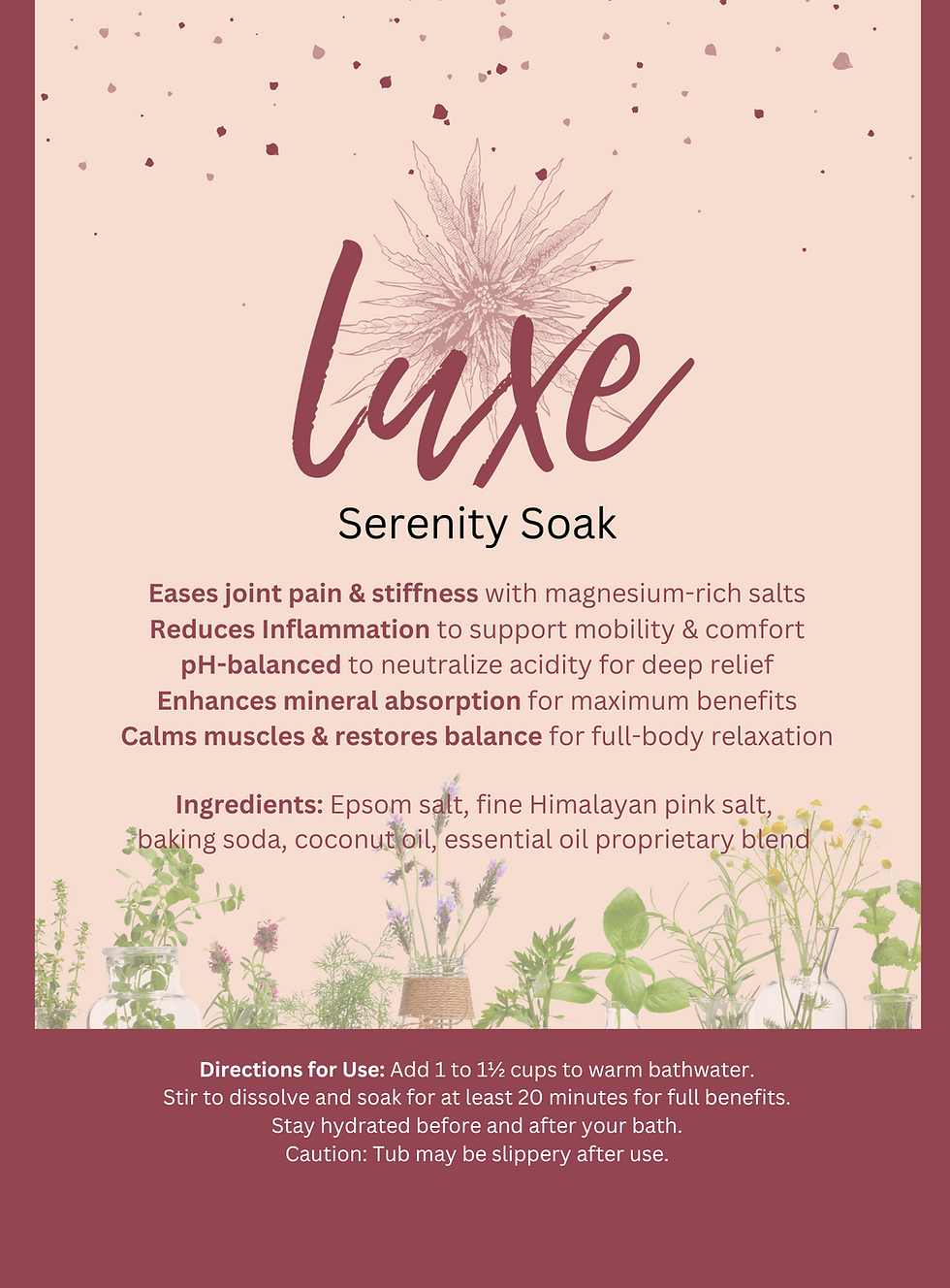 Thumbnail: Pic of Serenity Soak - Calm Your Mind, Soothe Your Body and Soul's directions for use.