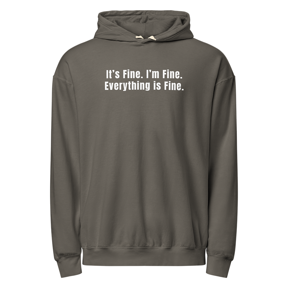 Thumbnail: Everything is Fine - wh - Unisex garment-dyed lightweight hoodie
