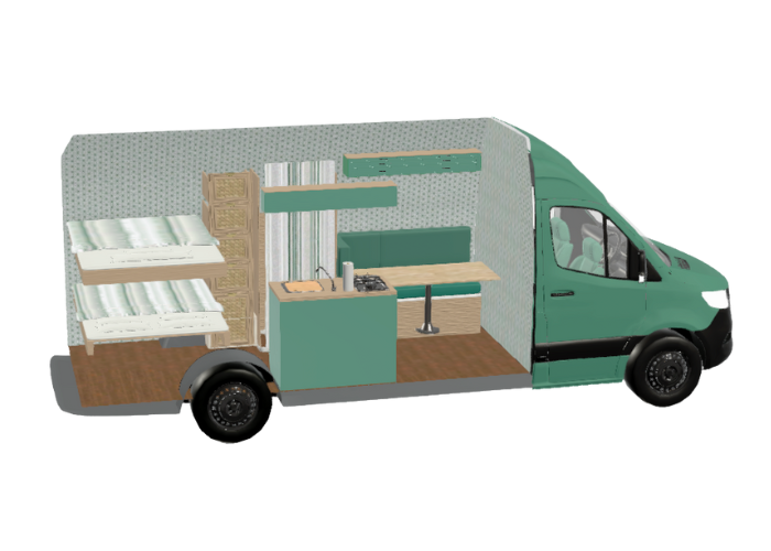 Layout of a Mercedes Sprinter Motorhome