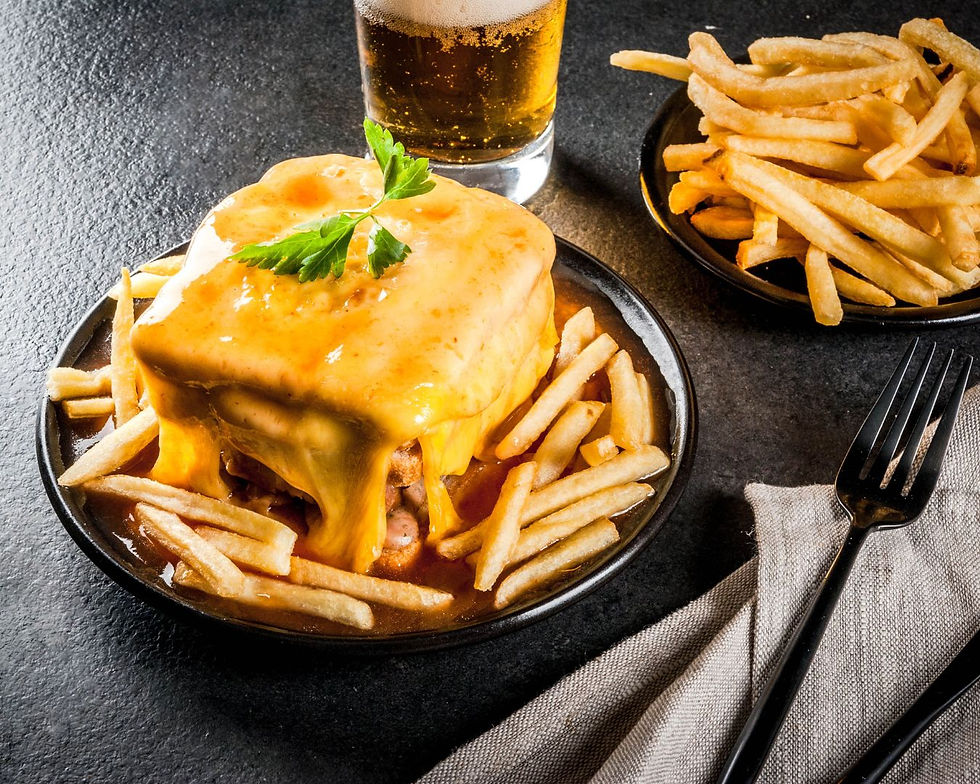 Plate with Francesinha, Porto Food