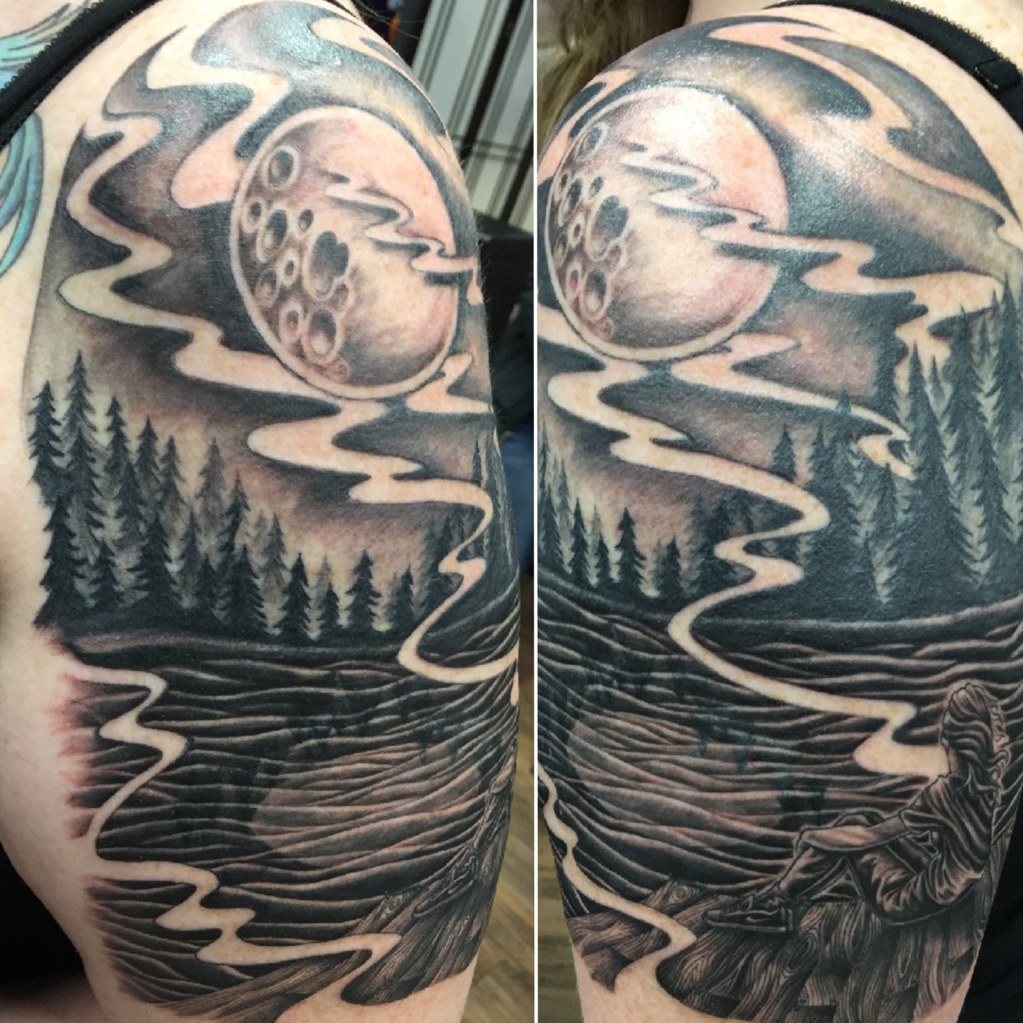 black an grey outdoor tattoo