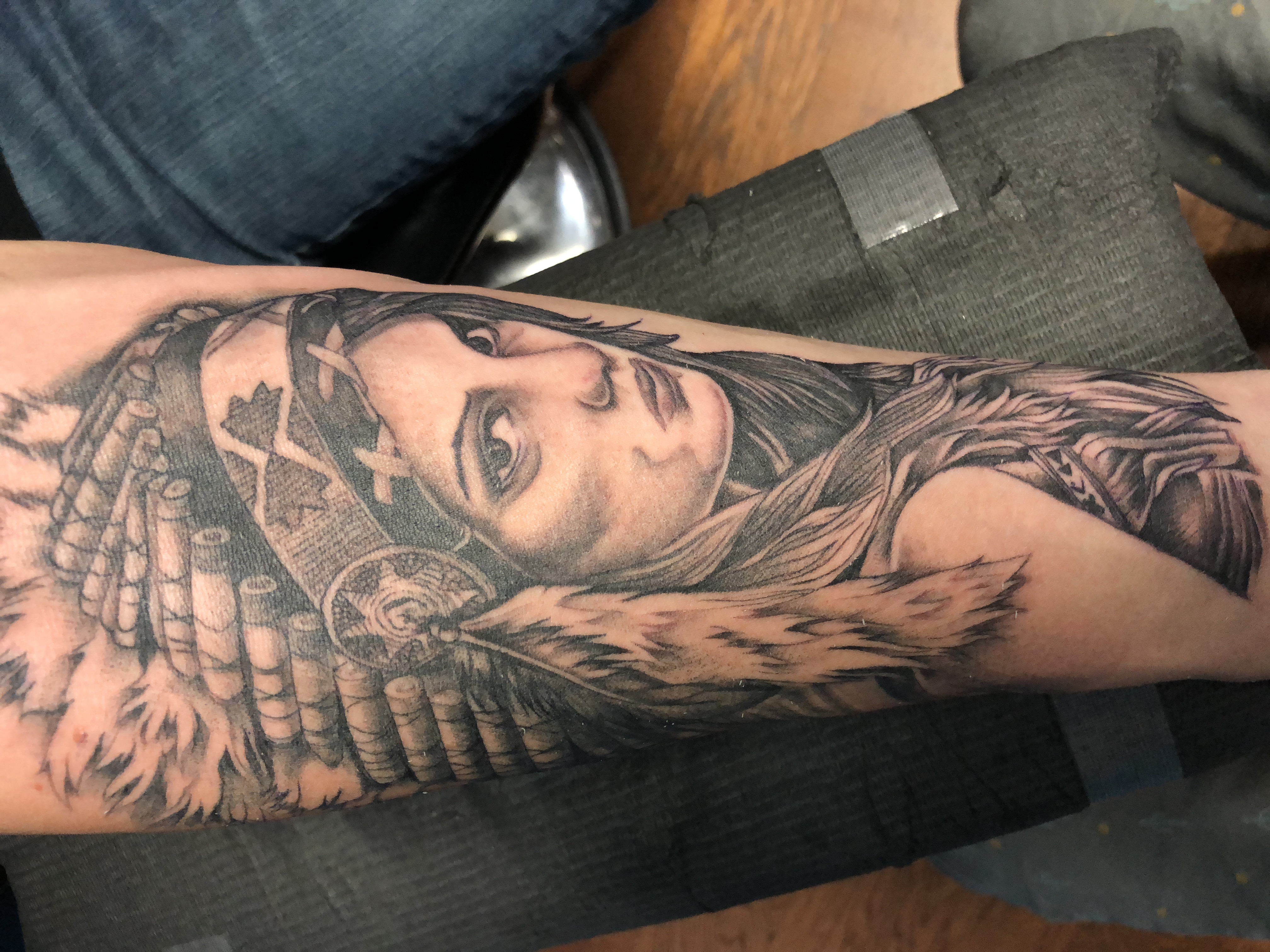 native american woman tattoo