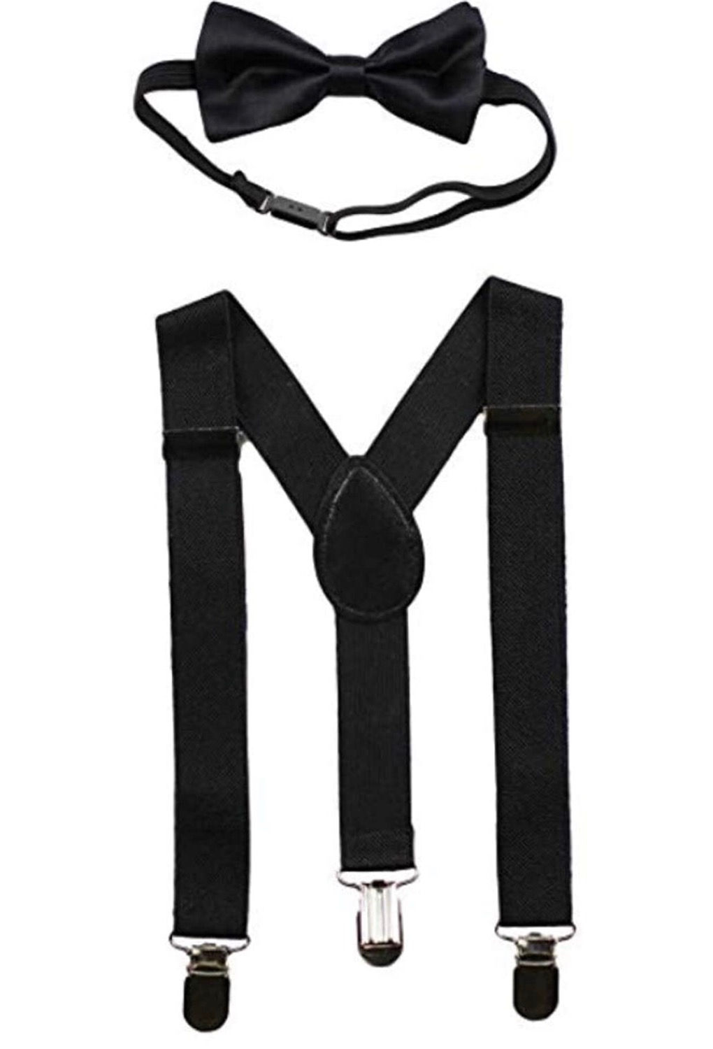 Black Suspenders and Bow Tie Set