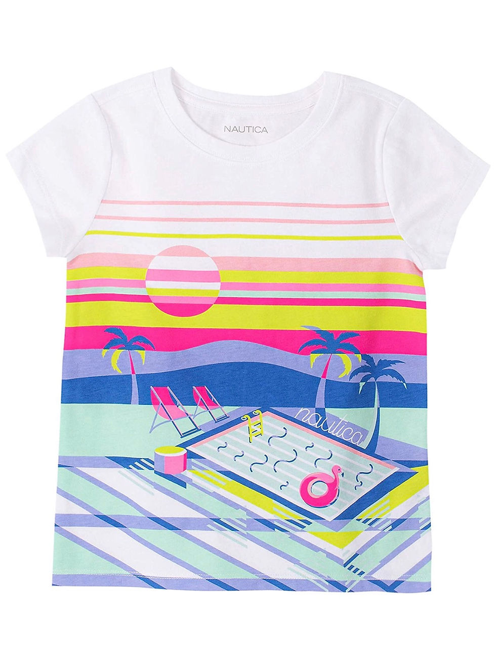 Nautica Girls' Short Sleeve Graphic Tee Shirt