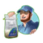The ExHale Man in a blue cap smiling, holding a bag labeled "The ExHale Homegrown Co2" against a blue circle background.