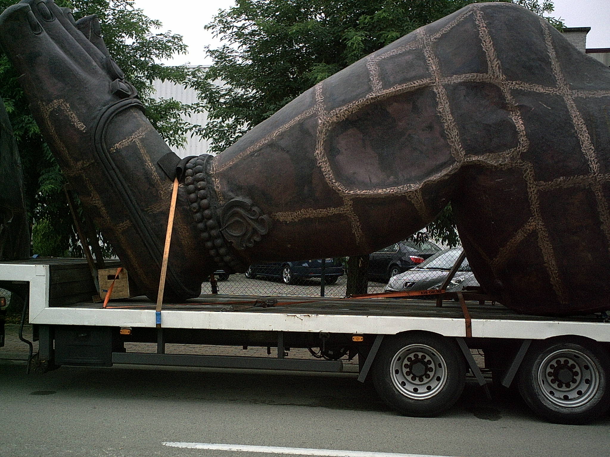 The bottom half of a giant Buddha we moved from Brussels