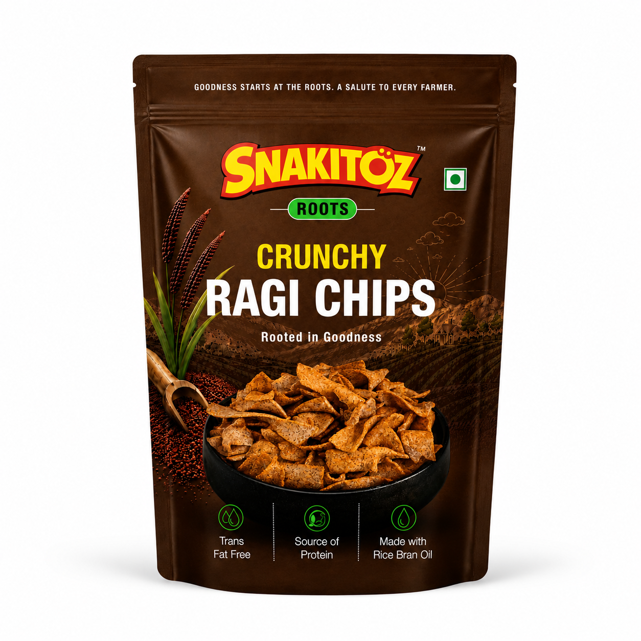 Snakitoz Roots Crunchy Ragi Chips | Healthy Millet Snack