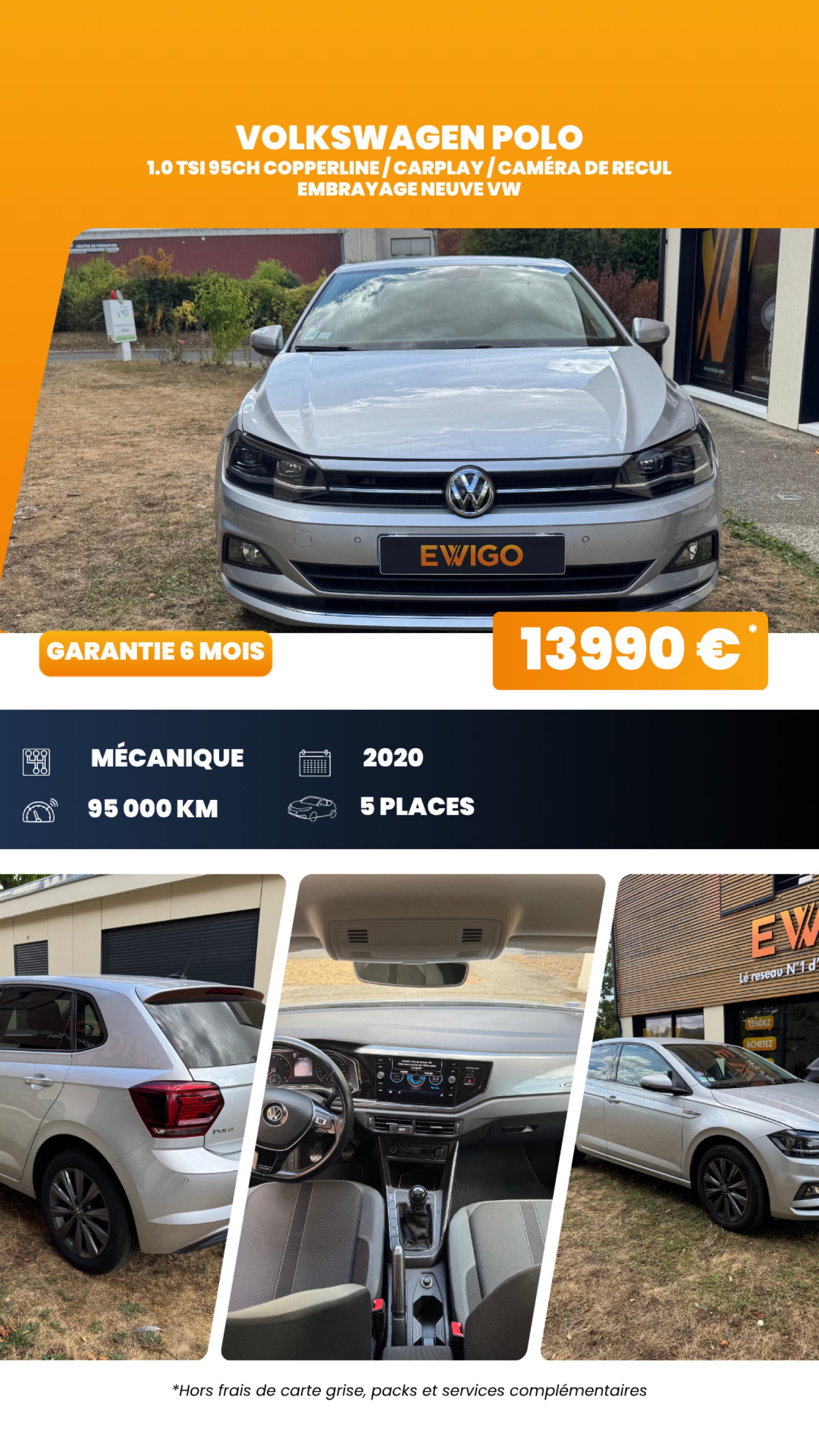 Volkswagen Polo 1.0 TSI 95ch Copperline