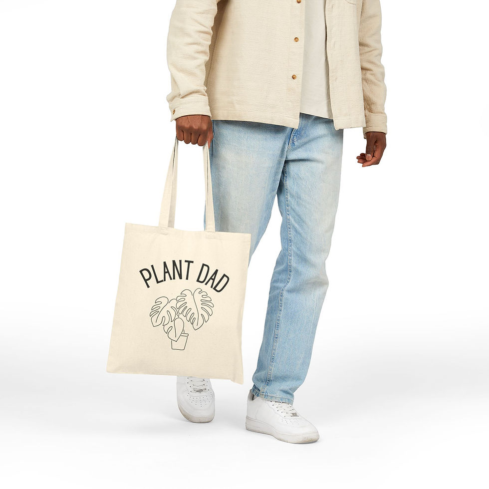 Thumbnail: Plant Dad Double-Sided Print Cotton Canvas Tote Bag