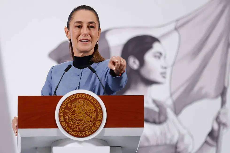 Claudia Sheinbaum, presidenta de México, durante su intervención en la conferencia matutina en la que se hizo un llamado a la población para reforzar la vacunación contra la influenza, ya que previene el contagio de la Influenza H3N2.