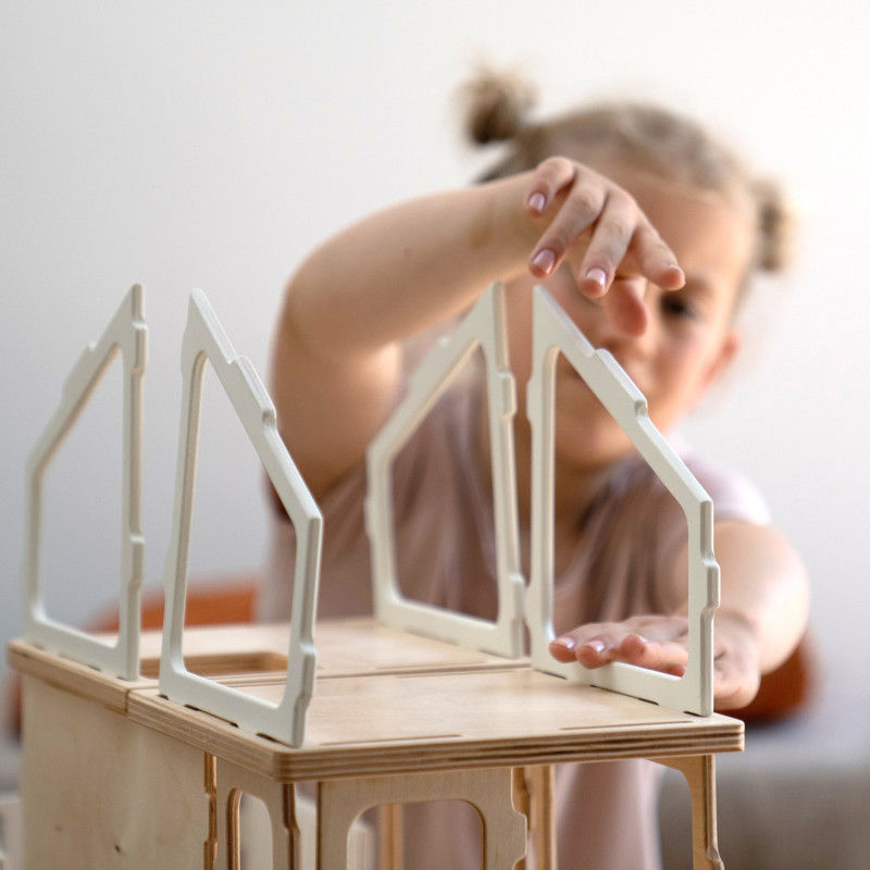 Thumbnail: Fabelab Build - Eco Wood Doll House (43pcs), Fabelab