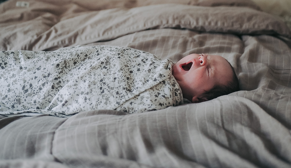 Thumbnail: Organic Cotton Swaddle Grey Leaf (2-pack), Born Copenhagen