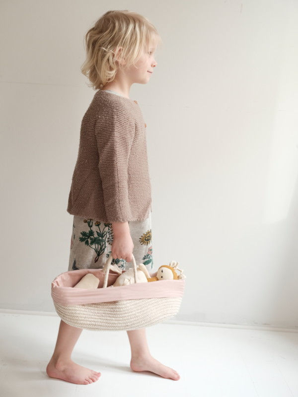 Thumbnail: Organic Rope Doll Basket Mauve, Fabelab